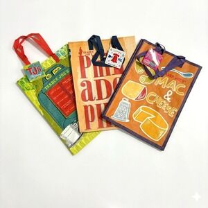 NWT Trader Joe's Reusable Tote Bag Set Lot of 3 Grocery Shopping Eco Colorful